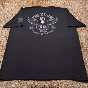 Under Armour Mens Freedom By Land Graphic T-Shirt Black Patriotic Eagle Large